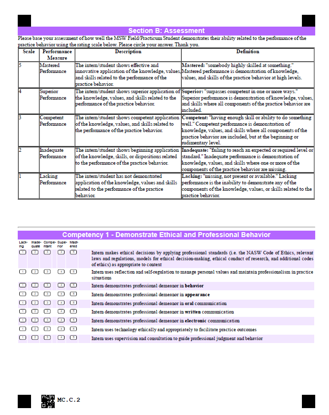 asessment of practicum program asessment of practicum program