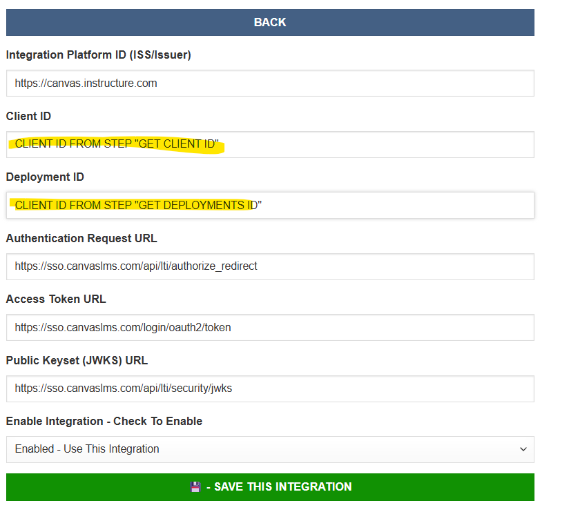 highlight SWEAP website side config of where the developer and client ids go.